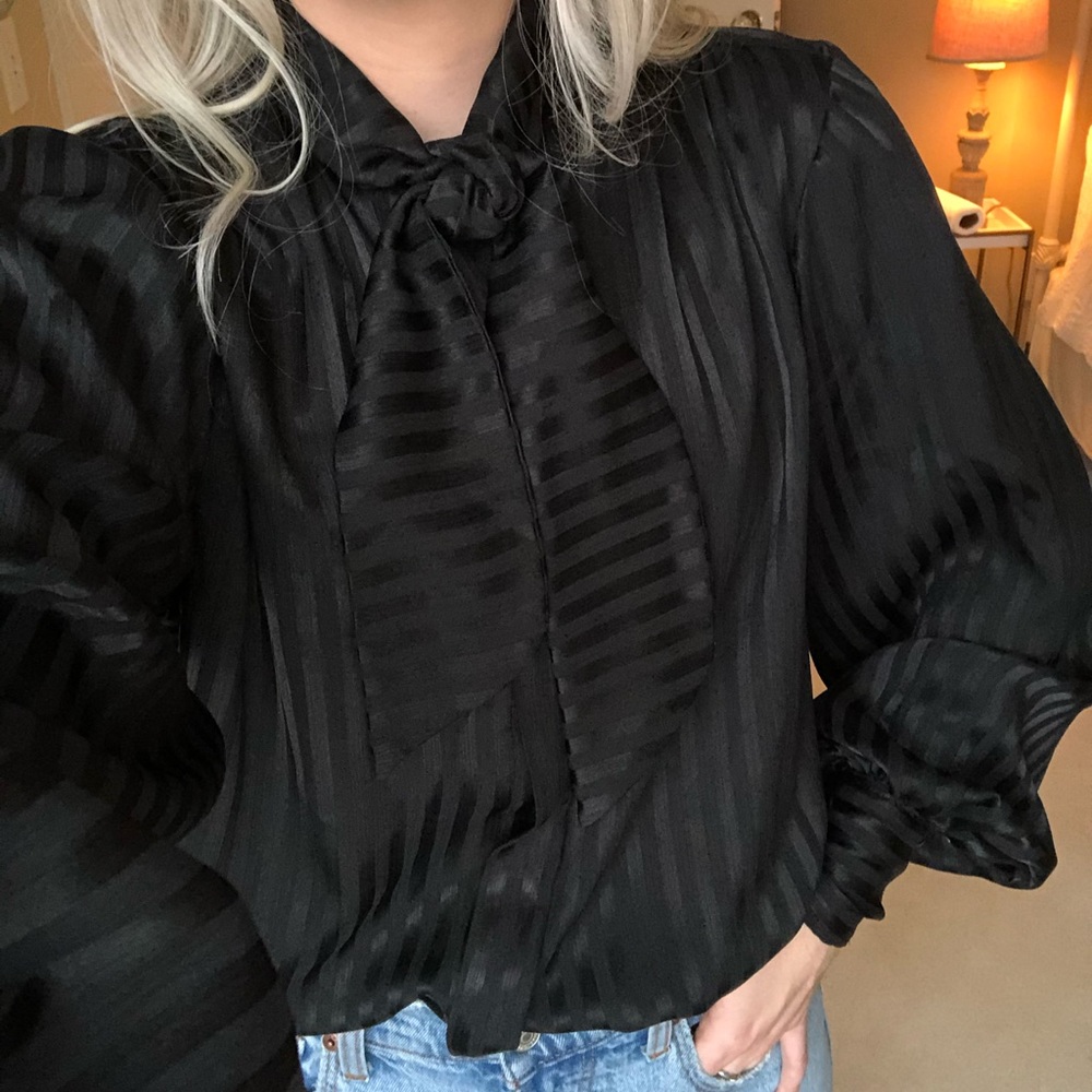 Black Button Down Blouse. - image 1